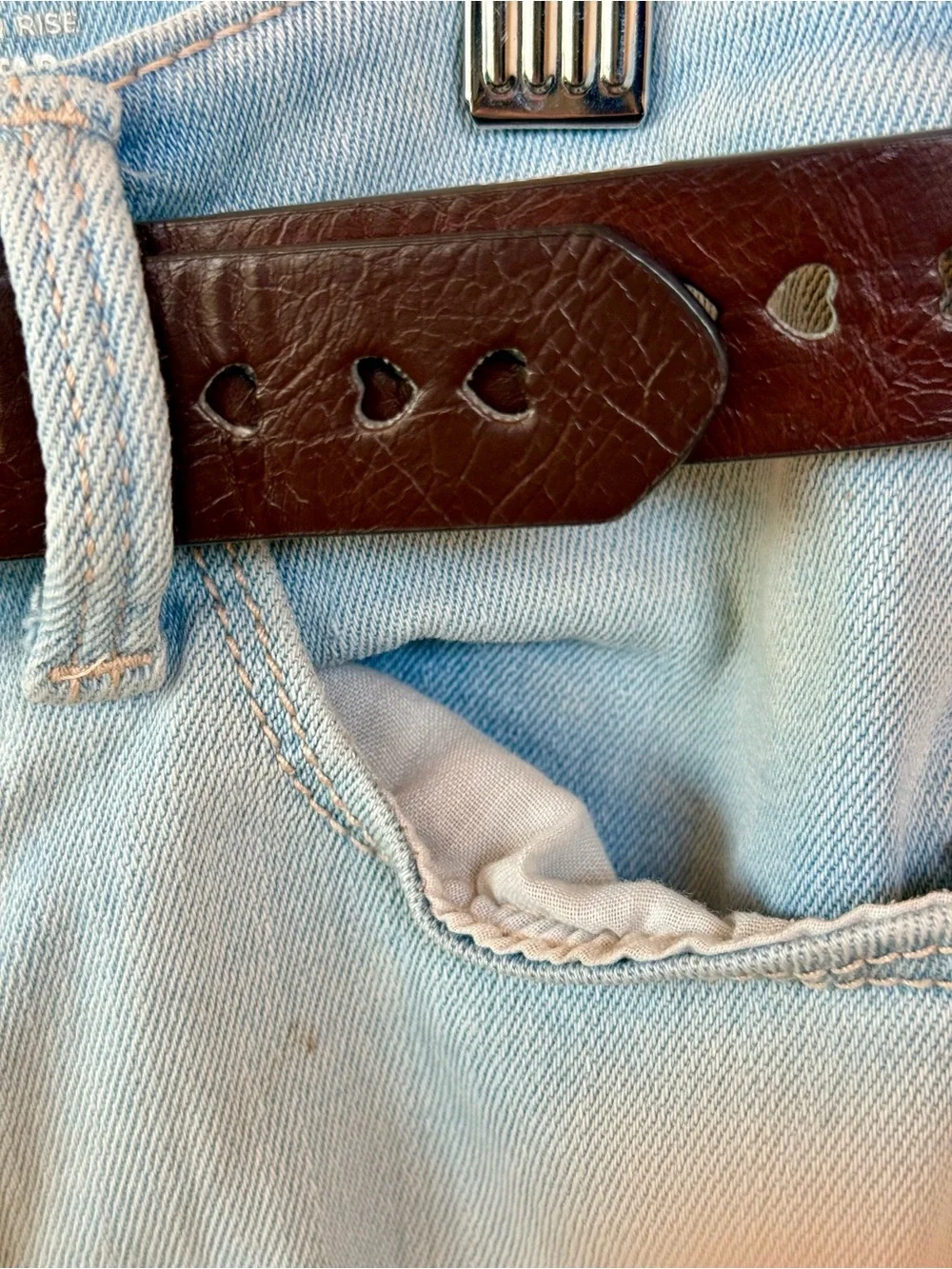 Heart Cutout Brown Leather Belt * Girls Preteen * Fully Adjustable * 32 inches